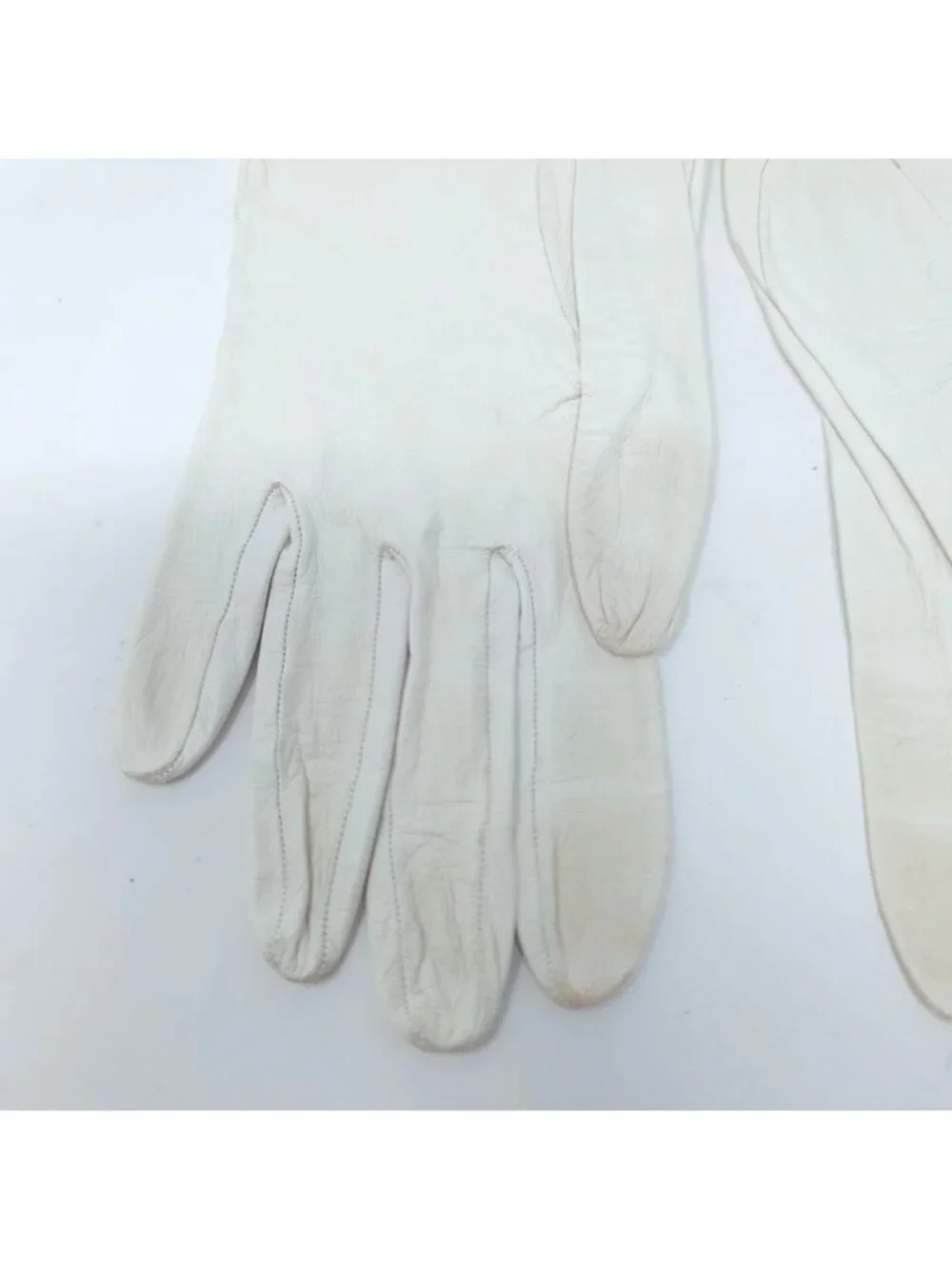 Vintage 60s Cream Gloves Leather 7 Lionel Le Grand Wrist France